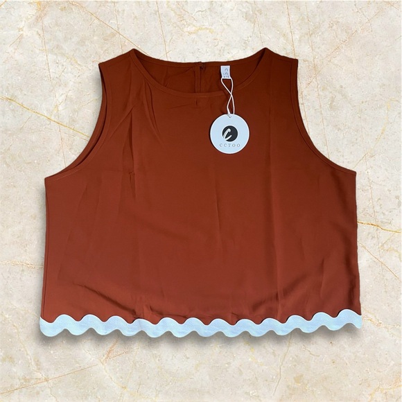 NWT CCTOO| 2 Piece Shorts And Crop Top Terracotta Color - Picture 3 of 9